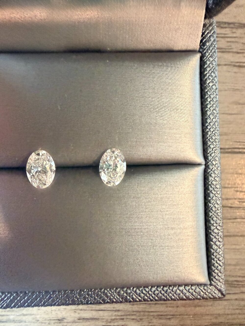 2.20 CTW Oval Lab Grown Diamond Pair E VS2 IGI